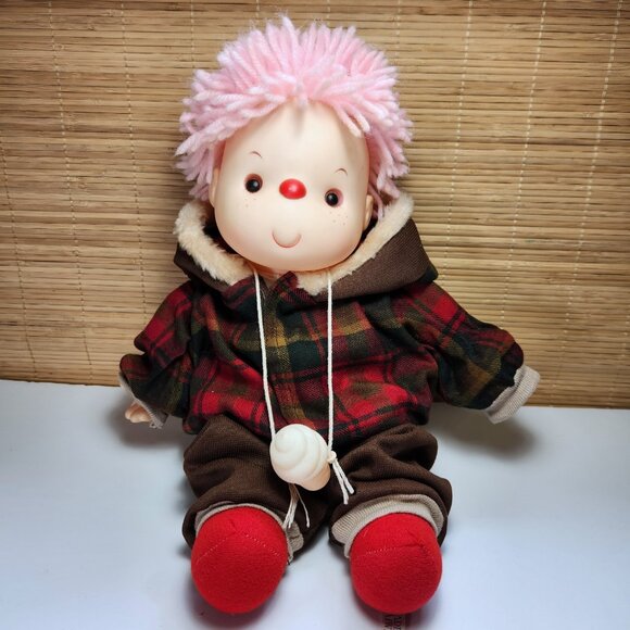 Ice Cream Doll with Cone Vintage 80s Plaid Jacket Matching Pants Pink Hair 14" - Picture 2 of 12